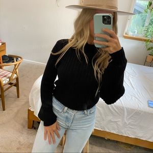 SOLD -Black sweater with tie back
